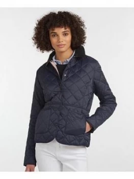 Image of Barbour Deveron Quilted Jacket - Navy, Size 14, Women