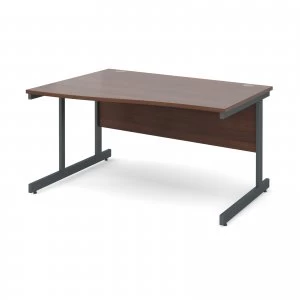 image of Contract 25 Left Hand Wave Desk 1400mm - Graphite Cantilever Frame wa