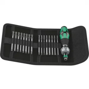 image of Wera 17 Piece Kraftform Kompakt 60 RA Ratchet Screwdriver Set Imperial