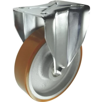 Image of Fixed Plate 200MM Polyurethane Tyre - Atlas Workholders