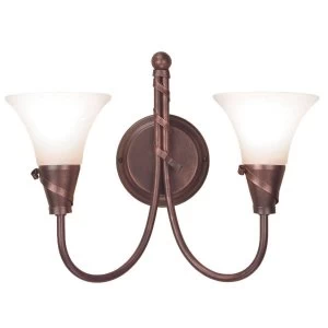 Image of 2 Light Indoor Wall Light Copper, E14