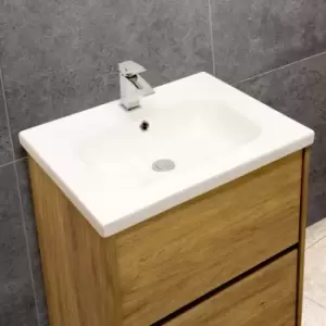 Image of Limoge Mid-edge Ceramic 61Cm Inset Basin With Oval Bowl