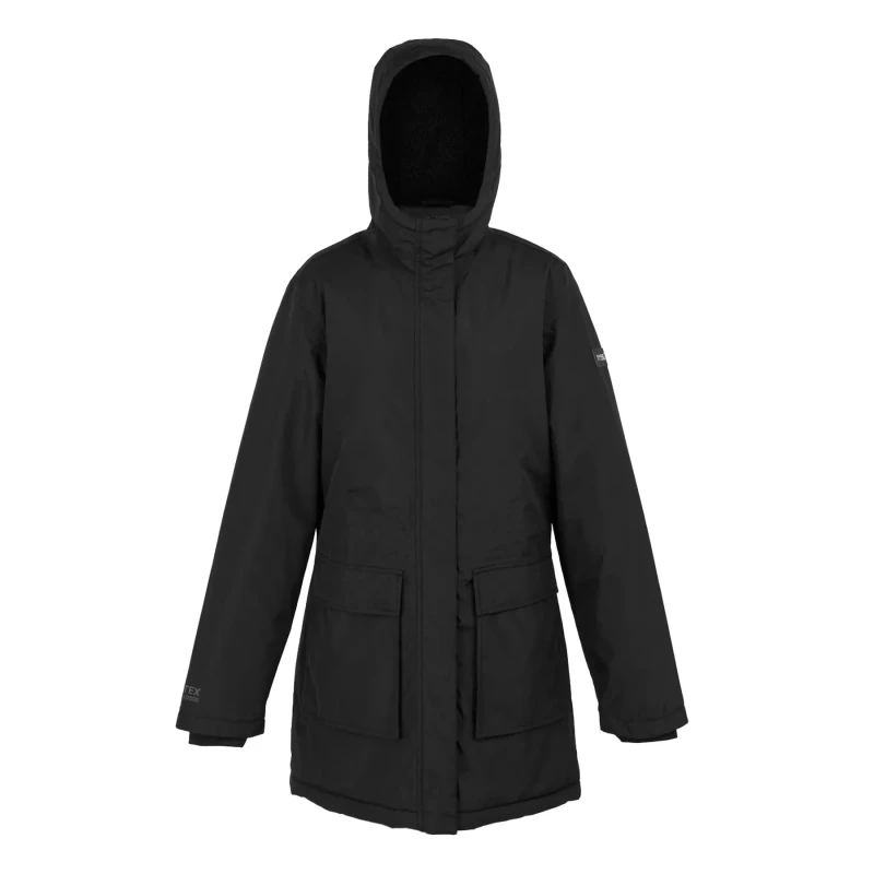 Image of Womens waterproof hooded jacket Regatta Voltera Noir Female 42