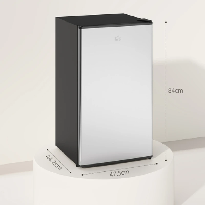 Image of HOMCOM HOMCOM 91L Freestanding Under Counter Fridge Silver Tone Silver One Size Unisex 5063603021136