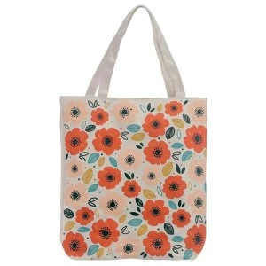 Image of Poppy Fields Cotton Bag with Zip and Lining