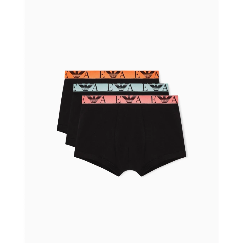 Image of Emporio Armani Mens Core Logo Boxers 3 Pack Black male X Large