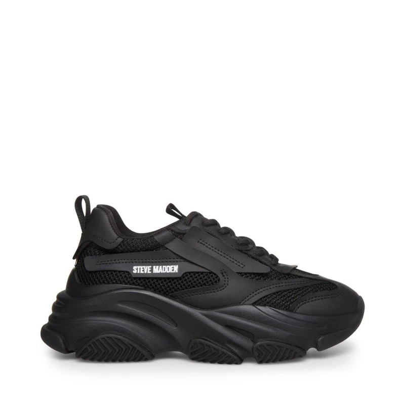 Image of Steve Madden Girls Possession Chunky Trainers Black female C12 (31)