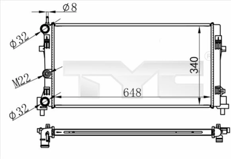 Image of TYC Engine radiator TYC 737-0074