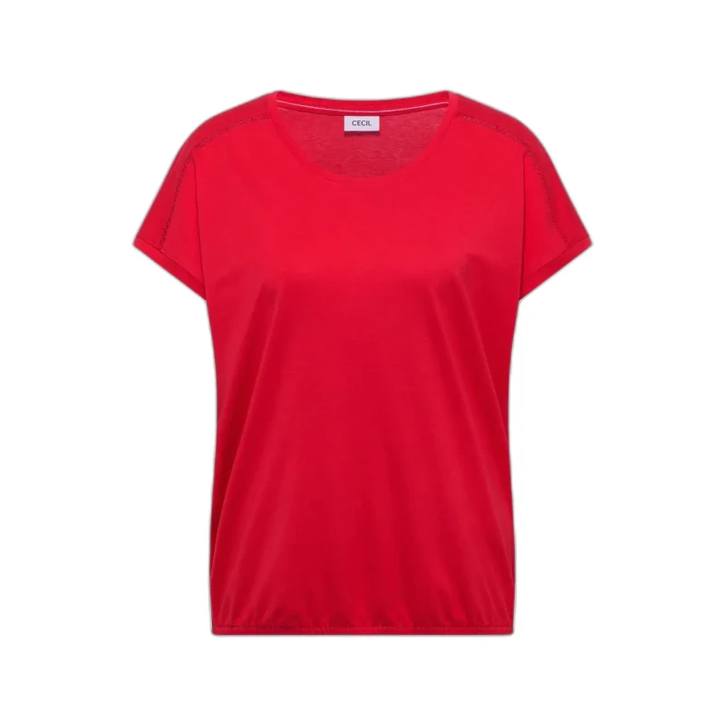 Image of cecil Womens T-Shirt Cecil Lace Shoulder Rouge Female L