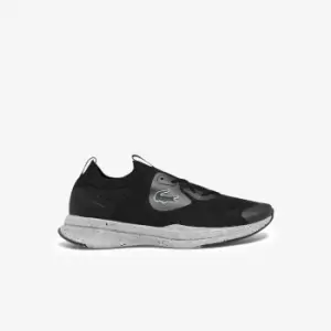Image of Lacoste Mens Run Spin Eco Textile Trainers Size 10 UK Black & Off White
