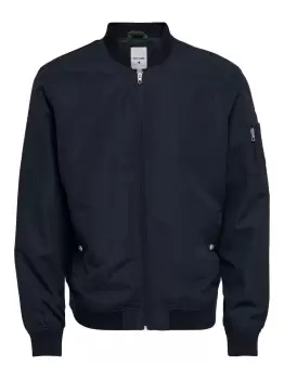 image of ONLY & SONS Bomber Jacket Men Blue