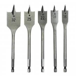 Image of Makita 5 Piece Performance Flat Wood Drill Bit Set