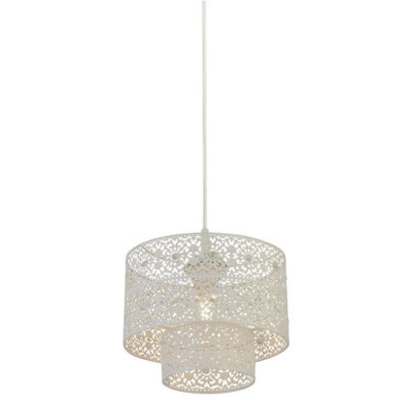 Image of Lighting Collection Split Cream Painted Double Layer Easy Fit