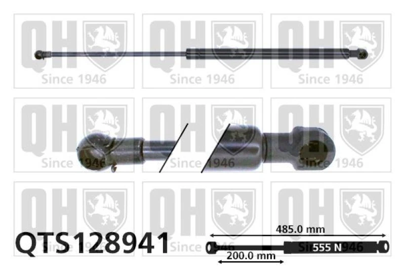Image of QUINTON HAZELL Tailgate strut QUINTON HAZELL QTS128941