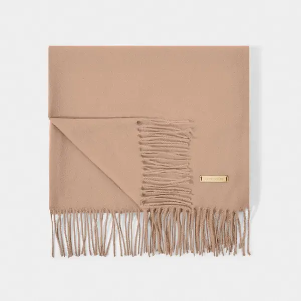 image of Katie Loxton Tan Plain Blanket Scarf KLS522