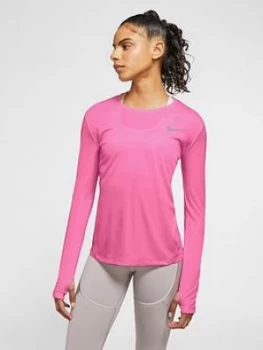 Image of Nike Running Long Sleeve Miler Top - Pink