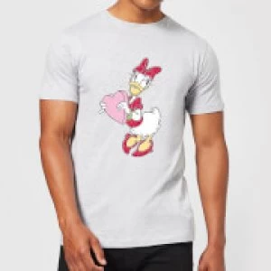 Image of Disney Daisy Duck Love Heart Mens T-Shirt - Grey - 3XL