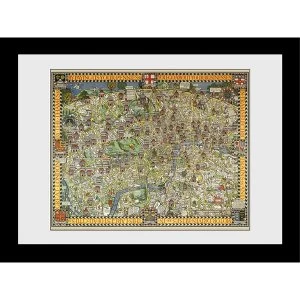 image of Transport For London Tapestry Map 60 x 80 Framed Collector Print