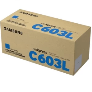 Image of Samsung CLT C603L Cyan Laser Toner Ink Cartridge HP SU080A
