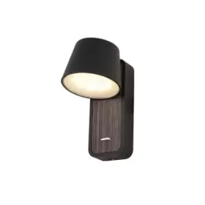 Image of Kermen Sconce Wall Lamp 7W 3000K Black Wood