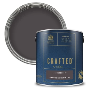 Image of CRAFTED by Crown Flat Matt Interior Wall, Ceiling and Wood Paint - Leatherbound - 2.5L
