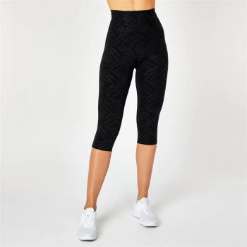 image of USA Pro High Rise Capri Cropped Leggings - Geo Gloss