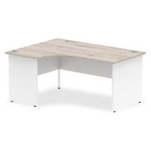 image of Trexus Radial Desk Left Hand Panel End Leg 1600800mm Grey OakWhite Ref