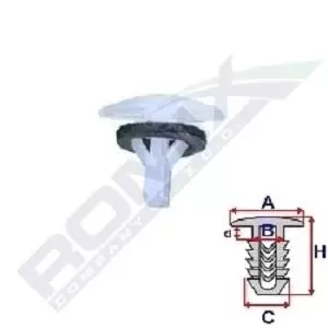 Image of ROMIX Clip, trim-/protection strip B22068 HONDA,CIVIC VII Hatchback (EU, EP, EV),CIVIC VI Hatchback (EJ, EK),CIVIC VI Fastback (MA, MB)