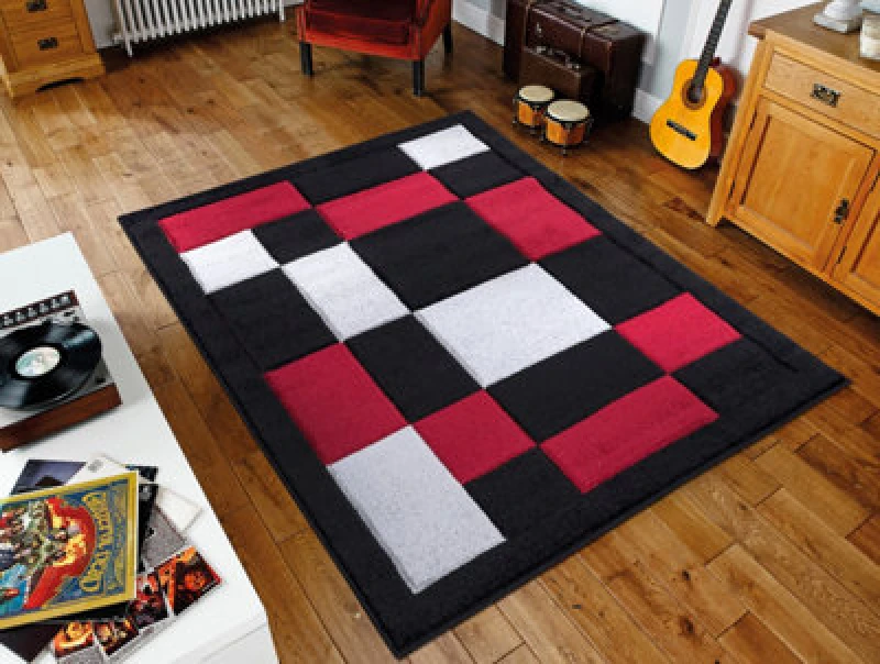 Image of Smart Living Smart Living Modern Hand Carved Multicolour Soft Thick Area Rug - Havana in Jet Black Size: 60cm x 220cm Jet Black 60cm x 220cm Unisex
