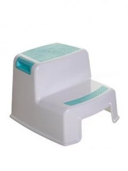 image of Dreambaby 2 Height 2-Up Step Stool - Aqua/White