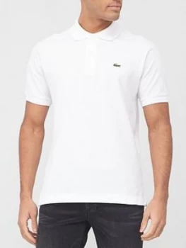 Lacoste Plain Polo with Croc - White, Size S, Men