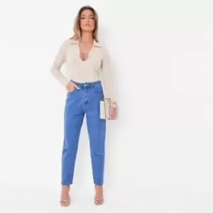 image of Missguided Clean Riot Mom Jeans - Blue