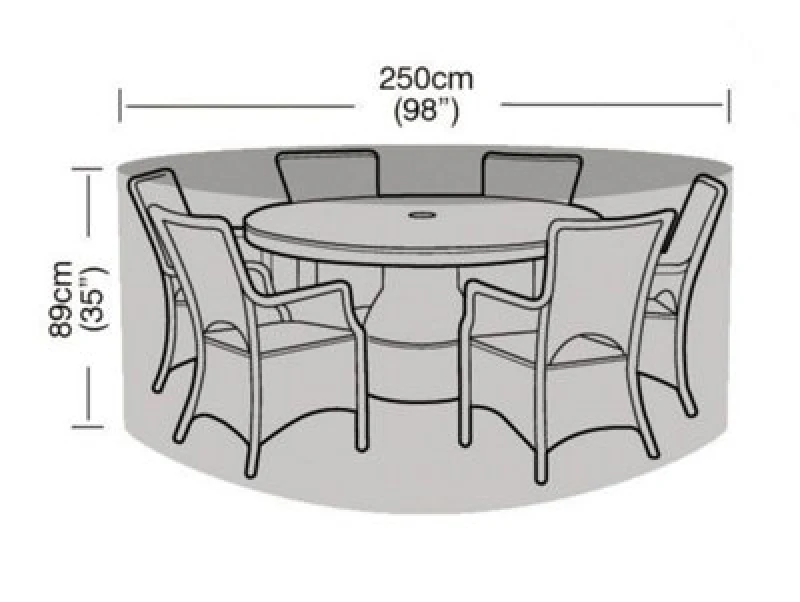 Image of Primrose Round 6-8 Seater Furniture Set Cover 250cm x 89cm - Premium - Green Green