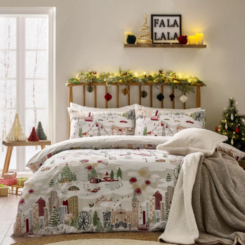 Image of Furn Furn Joy To All Printed Duvet Cover Set Size: Double Multi Double Unisex 5025532836816