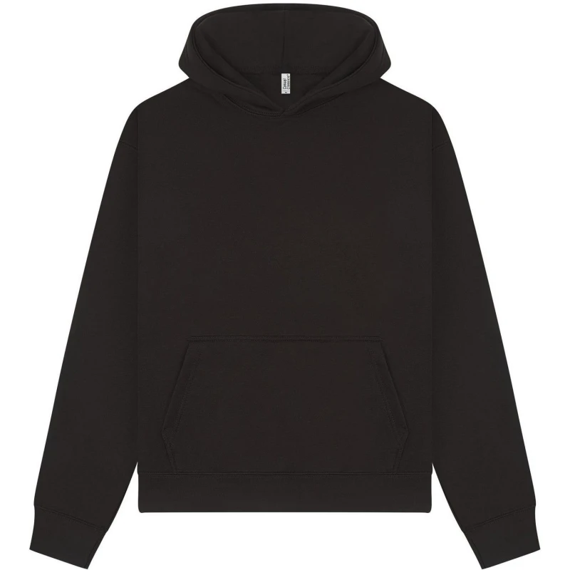 Image of Casual Classics Mens Premium Combed Cotton Boxy Oversized Hoodie in Black Size: XS Black Male XS