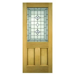 Image of Wickes Avon External Oak Veneer Door Glazed 2 Panel 1981 x 762mm