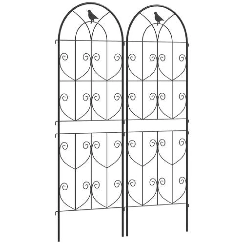 Image of Outsunny Outsunny Set of 2 Metal Garden Trellis, Outdoor Trellis Panels, 150 x 50cm