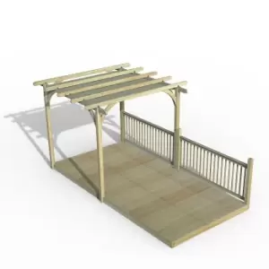 image of Forest Garden Ultmia Pergola and Decking Kit 2 x Balustrade with Canopy