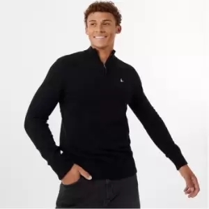 image of Jack Wills Funnel Neck Half Zip Jumper - Black