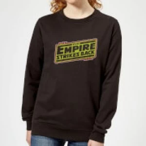 Image of Star Wars Empire Strikes Back Logo Womens Sweatshirt - Black