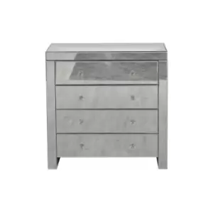 Image of HMD FURNITURE Mirror Storage Cabient Wide 4 Drawers Chest Storage Unit Organizer Cupboard Freestanding Sidebard Livingroom Bedroom