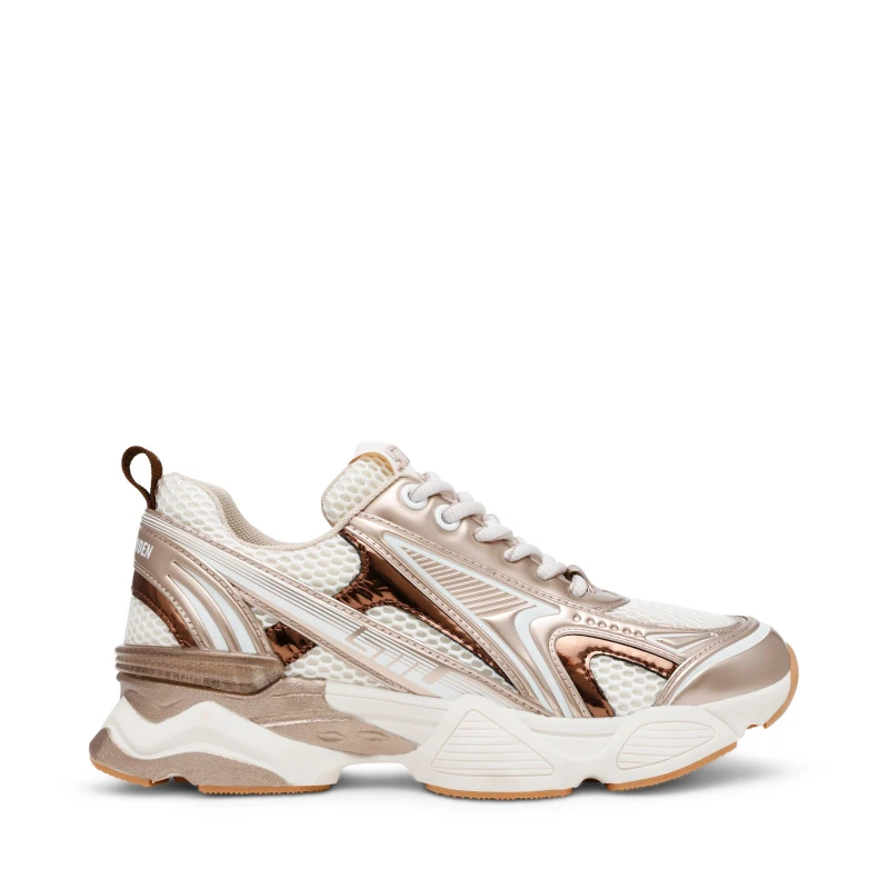 Image of Steve Madden Womens Heritage Low-Top Trainers Gold female 4 (37)