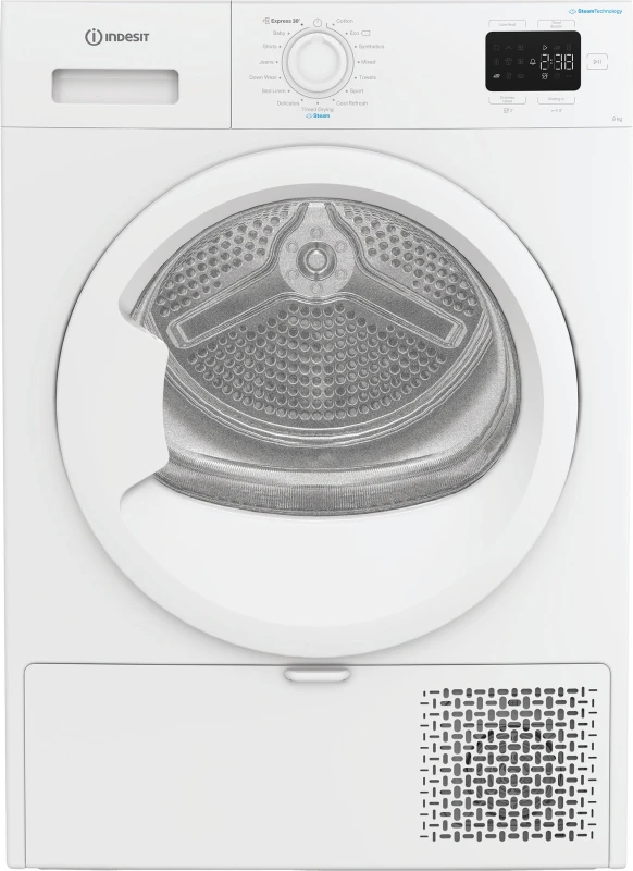 Image of Indesit 8kg Heat Pump Tumble Dryer - Quiet Steam Technology - White CYSD82DWWUK White