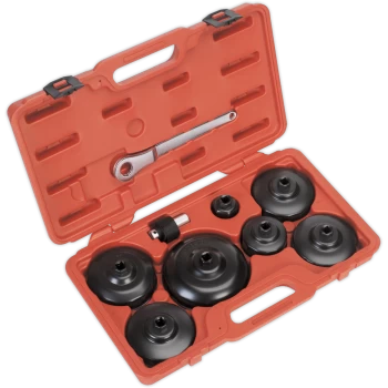 image of Sealey VS7007 9 Piece Oil Filter Cap Wrench Set For Commercial Vehicles