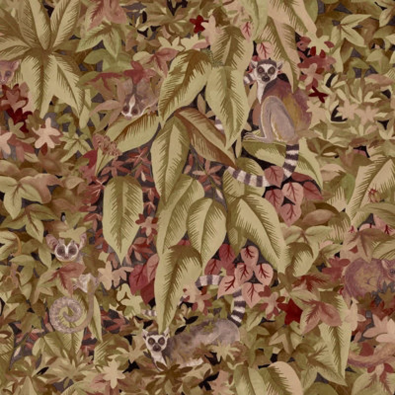 Image of Holden Decor Lemur Leaves Wallpaper Berry Holden 14310