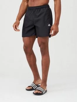 image of adidas Solid Swim Shorts - Black, Size 34, Men