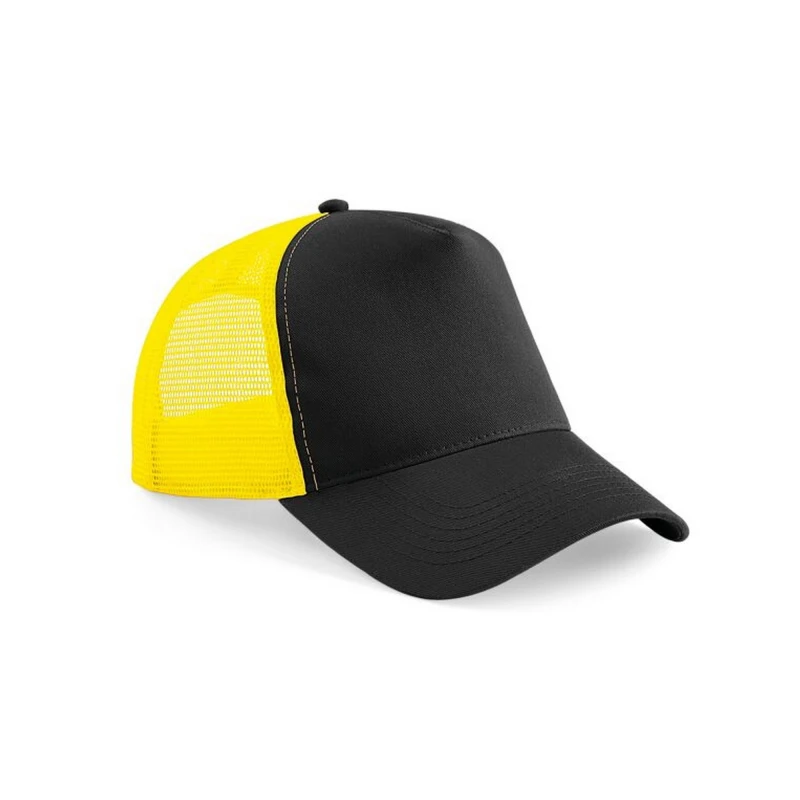 Image of Beechfield Beechfield Men Snapback Trucker Cap in Yellow Yellow One Size Male 5063425297832