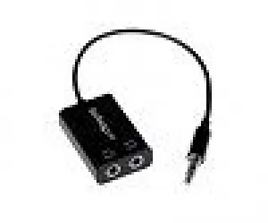 Image of StarTech Black Slim Mini Jack Headphone Splitter Cable Adapter 3.5mm Male to 2x 3.5mm Female