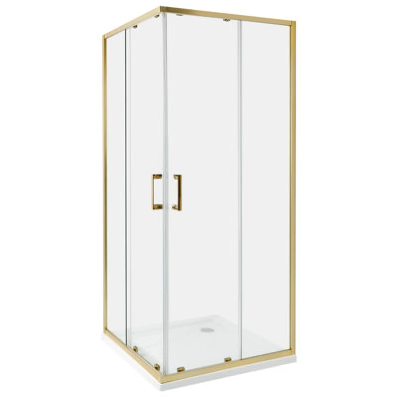 Image of Beliani Shower Enclosure Tela 800 X 800 X 1850 mm Gold