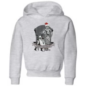 Image of Star Wars Happy Holidays Droids Kids Christmas Hoodie - Grey - 11-12 Years